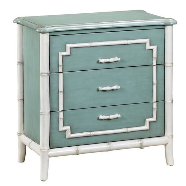 Shop Blue And White Bamboo Trim Drawer Chest On Sale Free