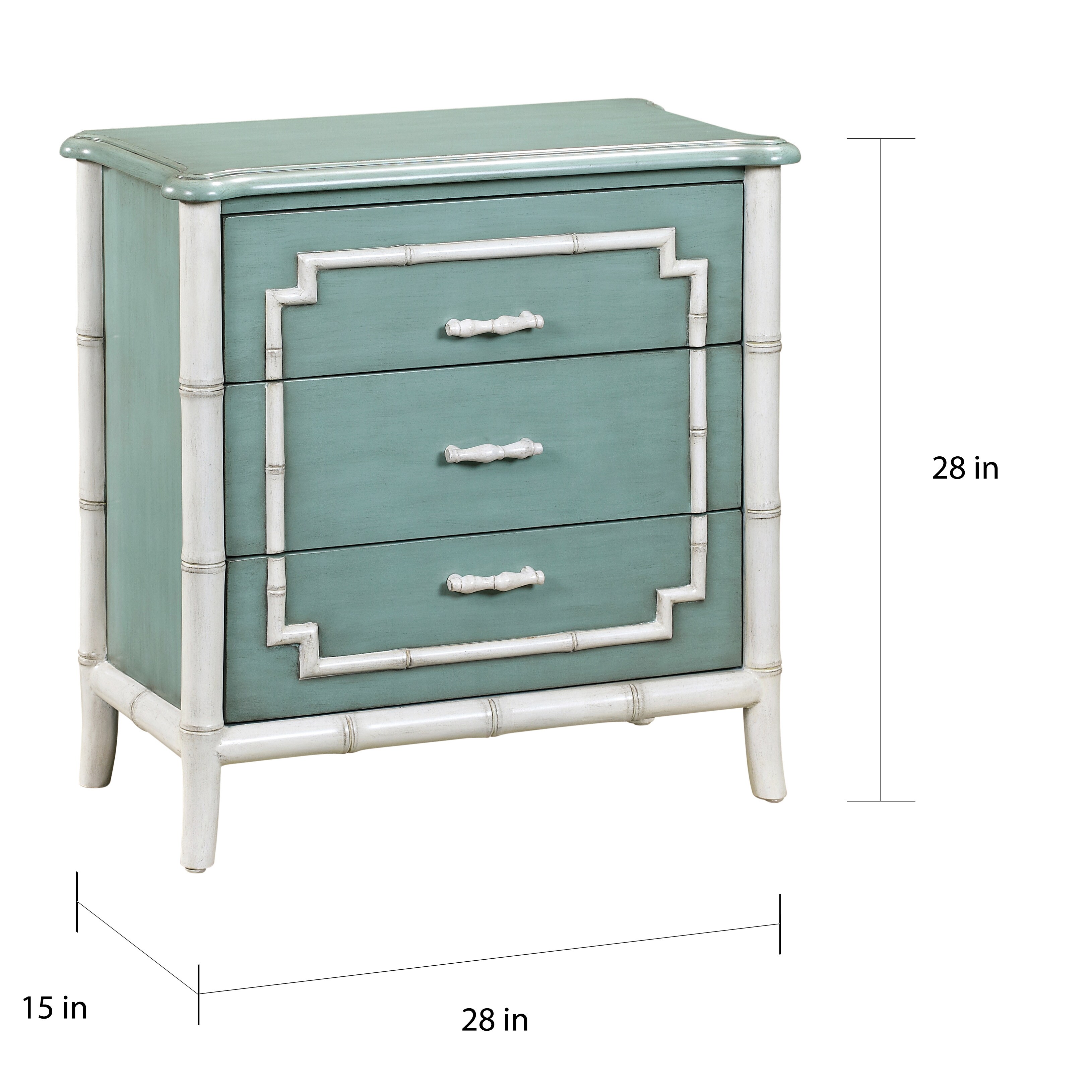 Shop Blue And White Bamboo Trim Drawer Chest On Sale Free