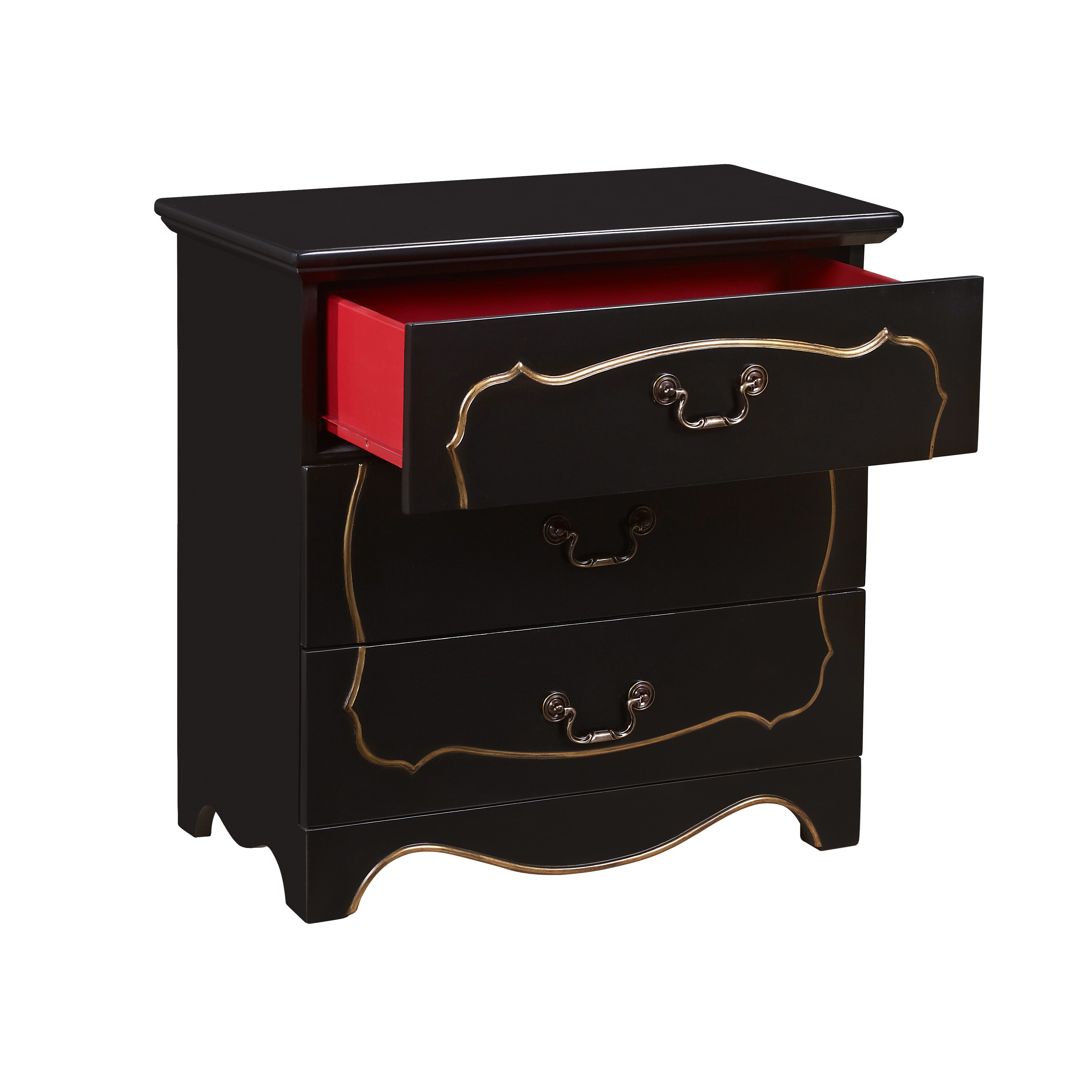 Shop Brown With Gold Trim Fancy Drawer Chest Free Shipping Today