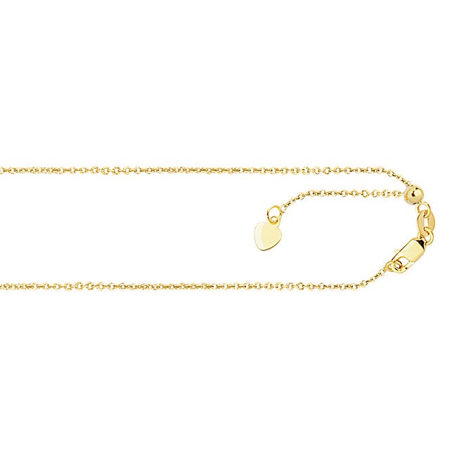 Details about   Leslie's Real 14kt Yellow Gold 1.1 mm Round Cable Adjustable Chain; 30 inch 