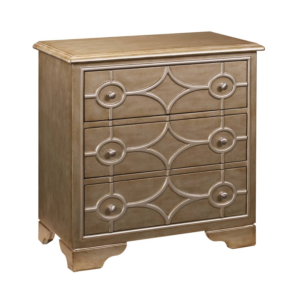 Gleaming Gold Diamond Overlay Drawer Chest