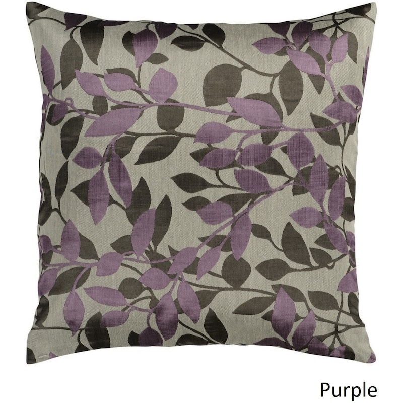 Decorative Skegness 18-inch Leaves Pillow Cover - Purple
