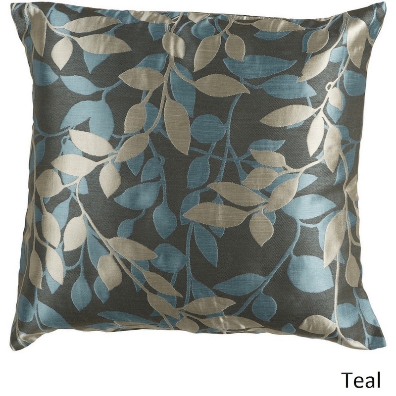 Decorative Skegness 18-inch Leaves Pillow Cover - Blue