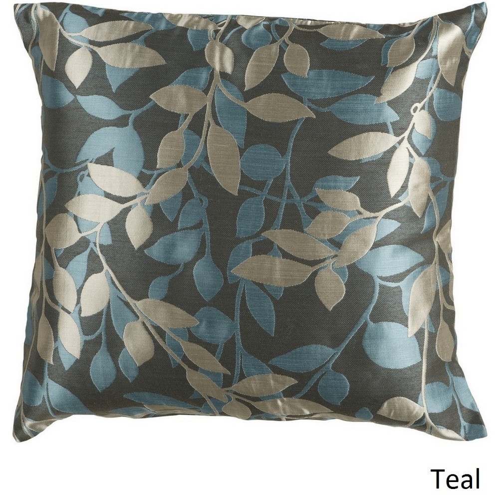 Embroidered Green/ Blue Leaf 18-inch Throw Pillow or Pillow Cover - Bed  Bath & Beyond - 18227168