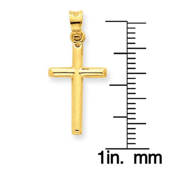 14k Yellow Gold Solid Cross Polished Charm Pendant 25mmx12mm 14k Yellow Gold Solid Cross Polished Charm Pendant 25mmx12mm
