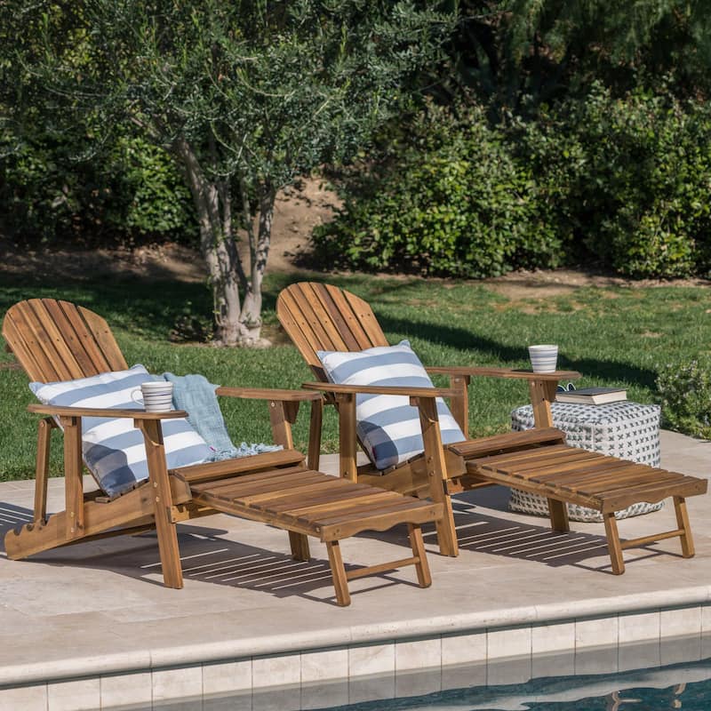 Hayle Reclining Wood Adirondack Chair (Set of 2) by Christopher Knight Home - Brown
