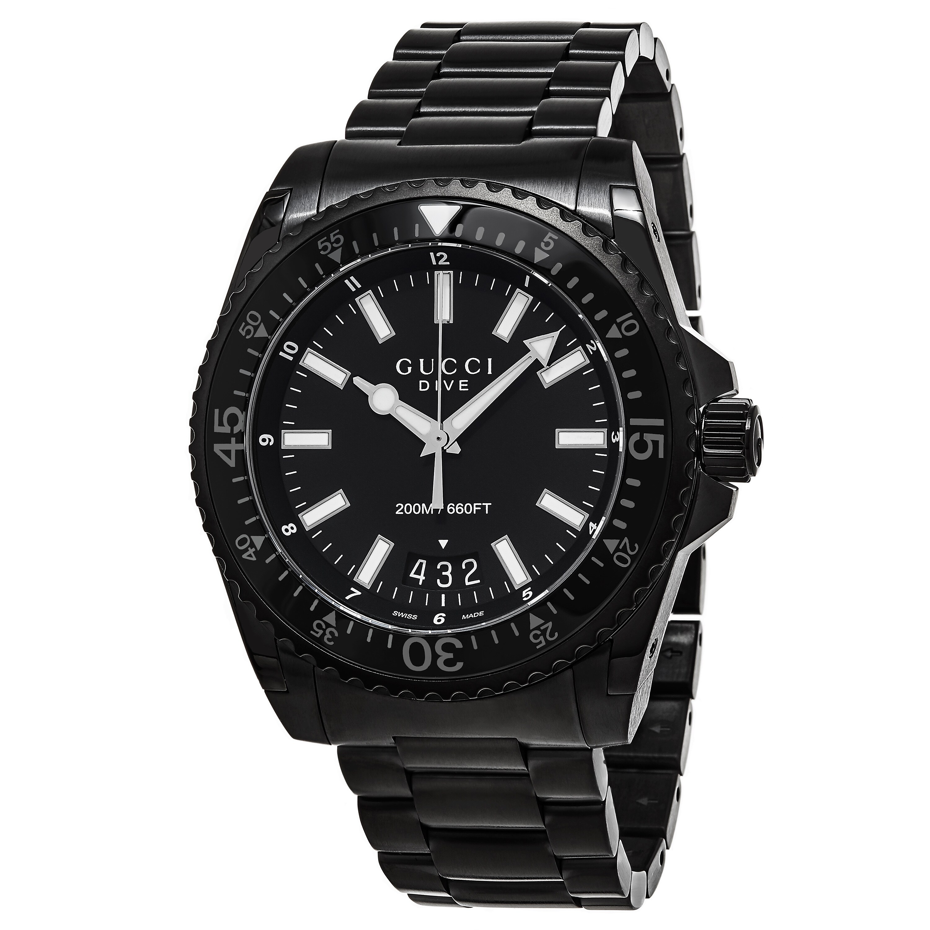 gucci dive black dial men's watch