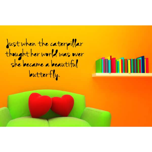 Caterpillar Became A Butterfly Quote Wall Art Sticker Decal Overstock 11590974