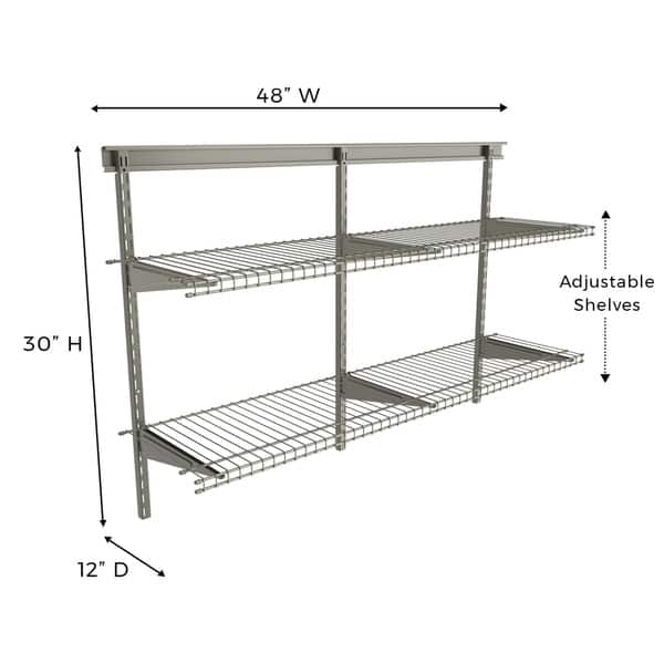 ClosetMaid ShelfTrack 2-Shelf Nickel Wire Shelving Unit - On Sale - Bed  Bath & Beyond - 11591324
