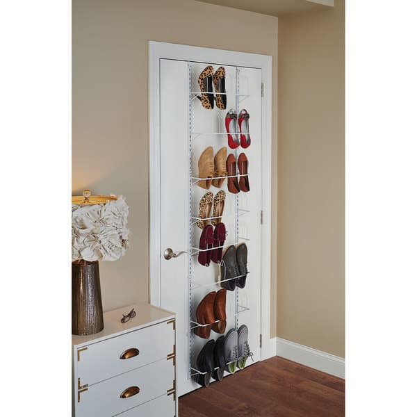 ClosetMaid 18-in H 3 Tier 12 Pair White Wood Shoe Organizer in the