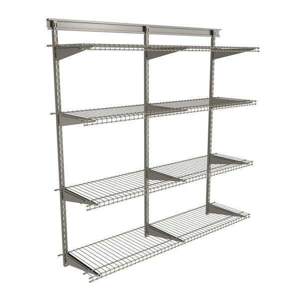 Shop Closetmaid Shelftrack 4 Shelf Nickel Wire Shelving Unit