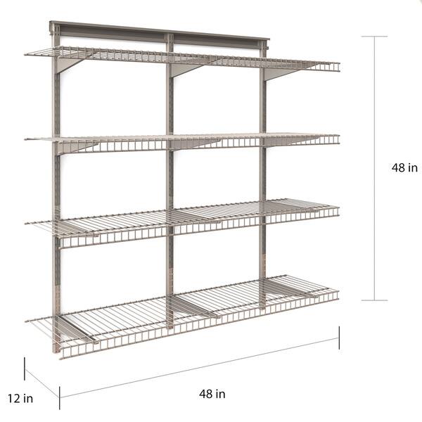 Shop Closetmaid Shelftrack 4 Shelf Nickel Wire Shelving Unit