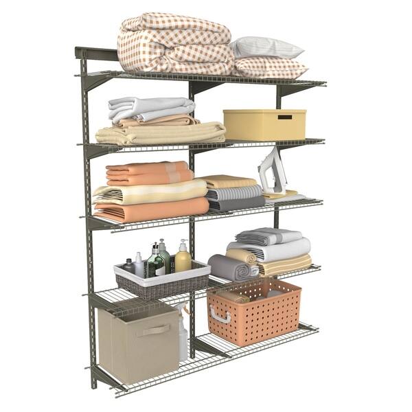 Shop Closetmaid Shelftrack 5 Shelf Nickel Wire Shelving Unit