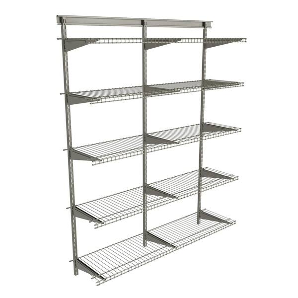 Shop Closetmaid Shelftrack 5 Shelf Nickel Wire Shelving Unit