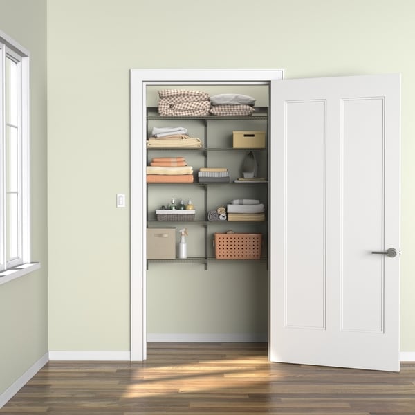 6 Pk Shelftrack 60 Easy To Install Heavy Duty White Steel Closet