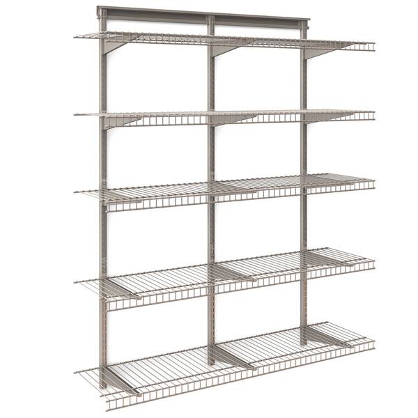 Shop Closetmaid Shelftrack 5 Shelf Nickel Wire Shelving Unit