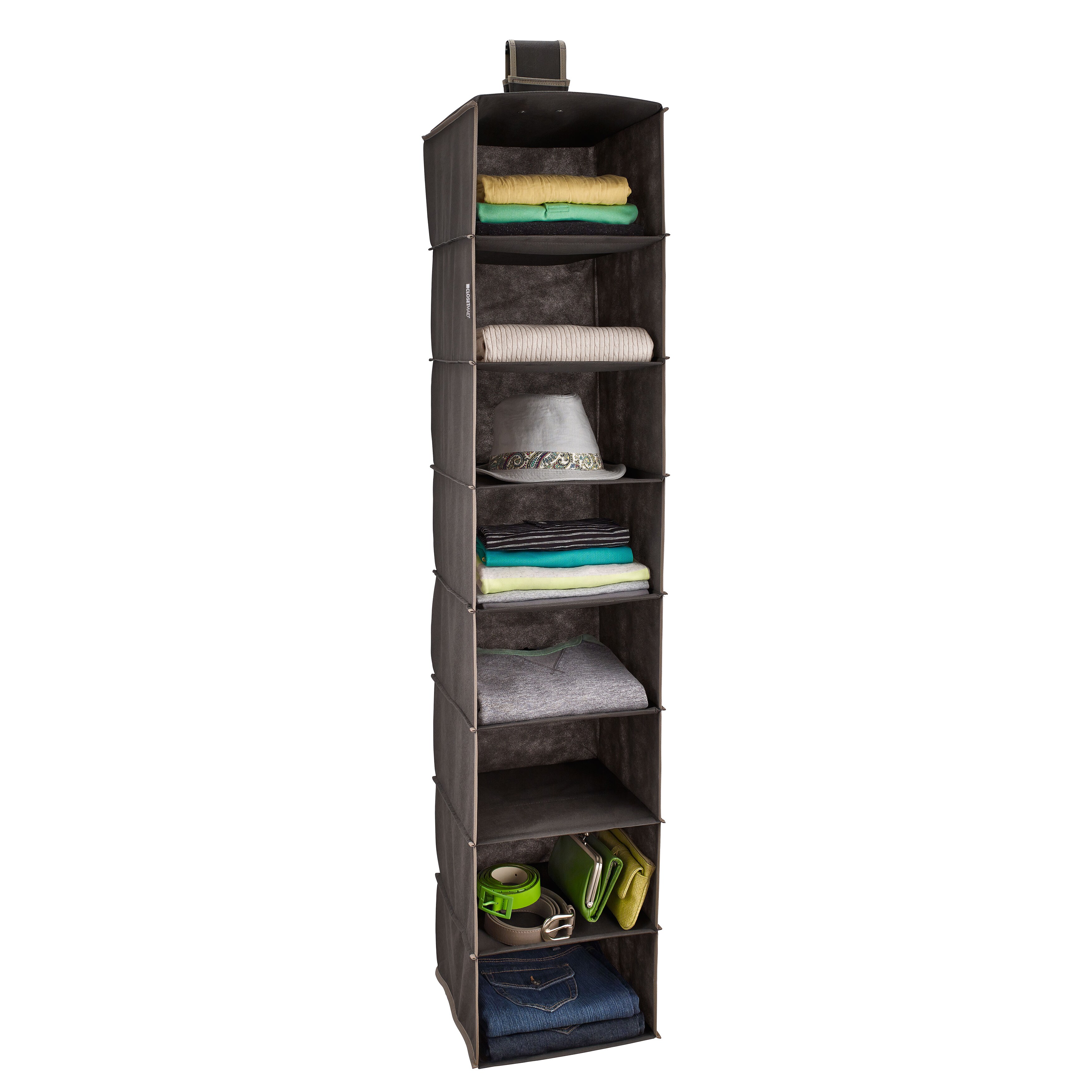 Hanging Closet Organizers with 3 Shelves - Closet Storage and RV Closet  Organizer - Grey / Black - On Sale - Bed Bath & Beyond - 37060017