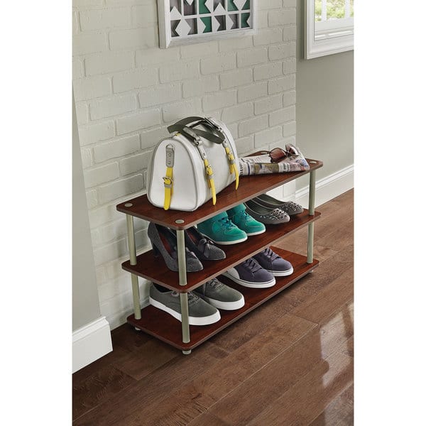 3 Tier Shoe Rack for Closet Stackable Wide Shoe Shelf Storage Organizer for  Floor,Bedroom