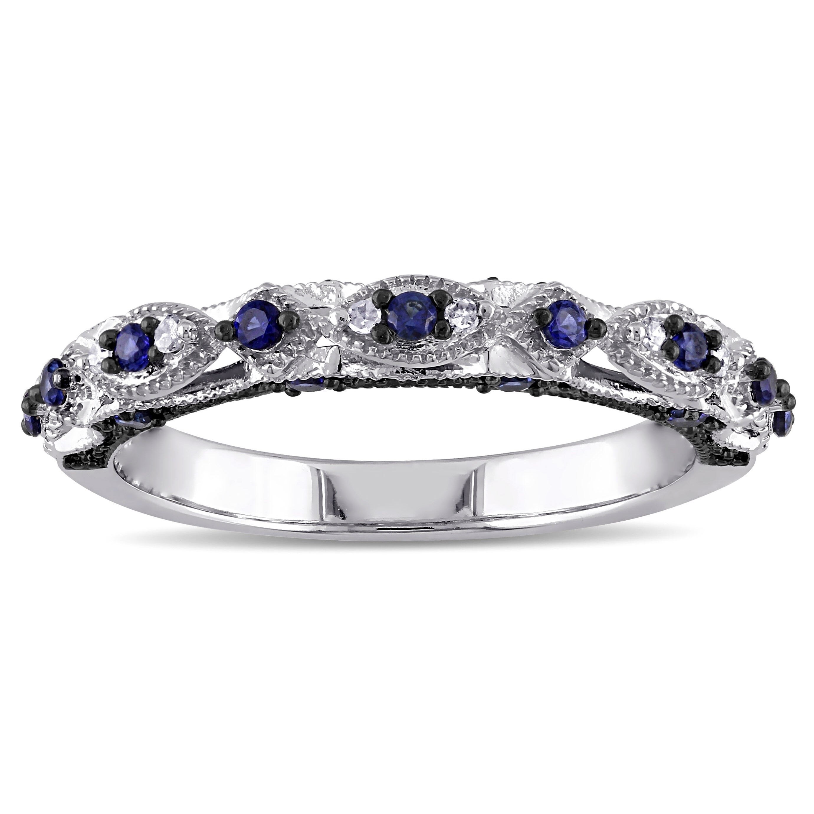 Details about   blue diamond 10K gold engagement right-hand cocktail ring .25-carats anniversary