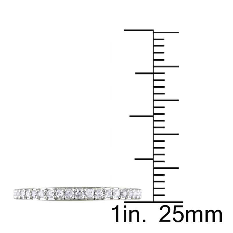 Miadora 10k Yellow Gold 1/4ct TDW Diamond Wedding Band - White