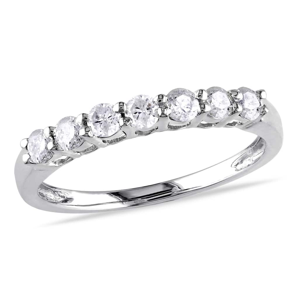 Miadora 10k White Gold 1/2ct TW Diamond Anniversary Ring