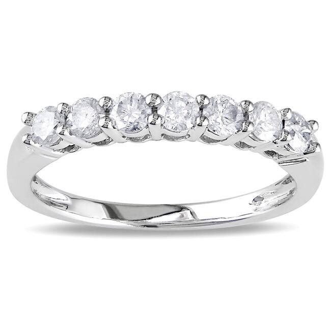 Miadora 10k White Gold 1/2ct TW Diamond Anniversary Ring - 4.5