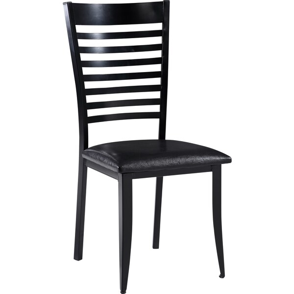 Contemporary Black Metal and Upholstered Dining Chair - Overstock