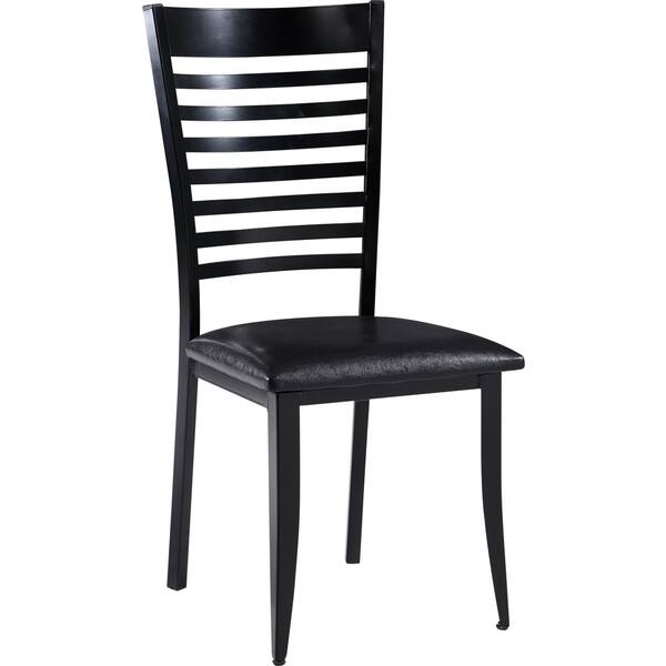 Contemporary Black Metal and Upholstered Dining Chair Bed Bath