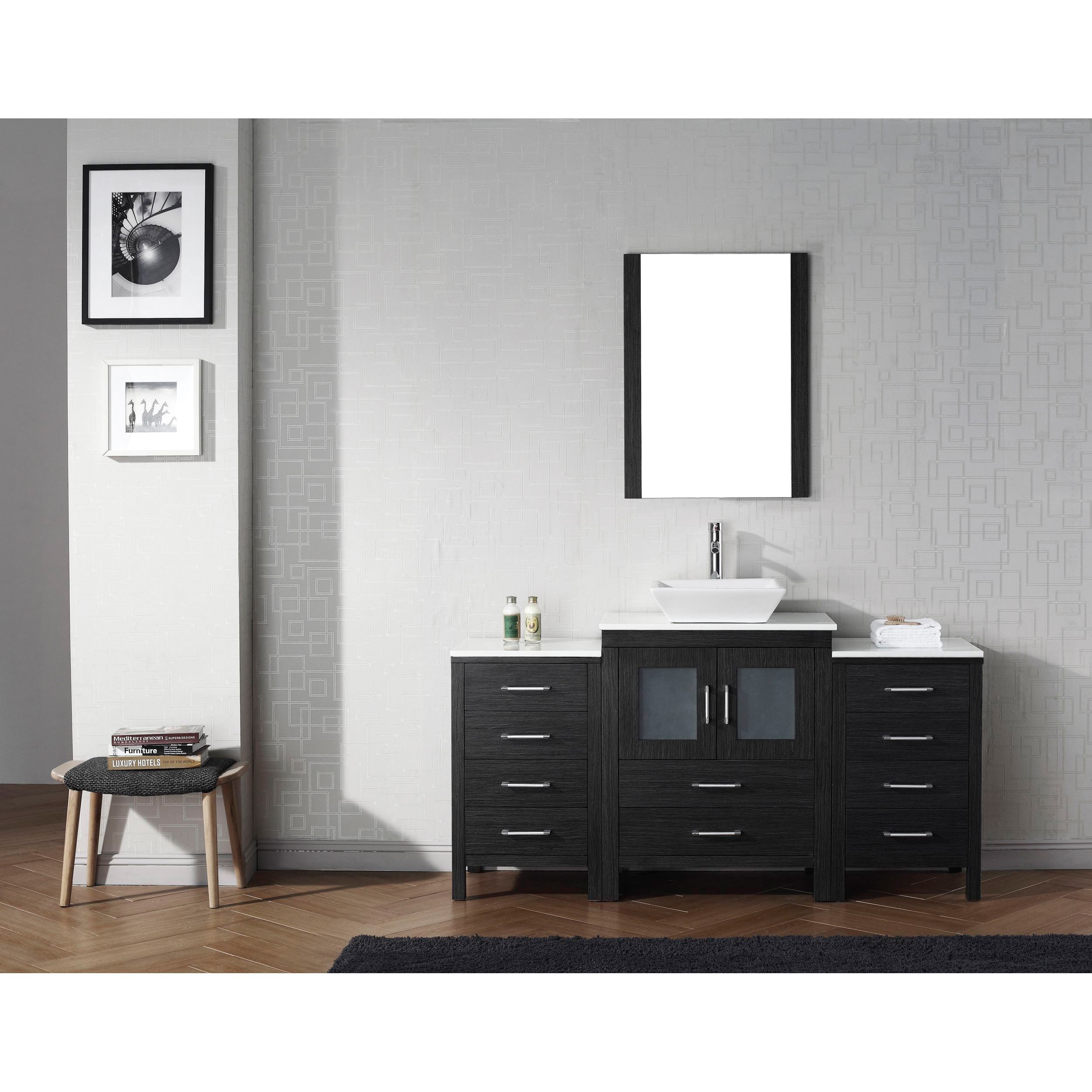 Shop Virtu Usa Dior 64 Inch Stone Top Single Bathroom Vanity Set With Faucet Free Shipping Today Overstock 11592625