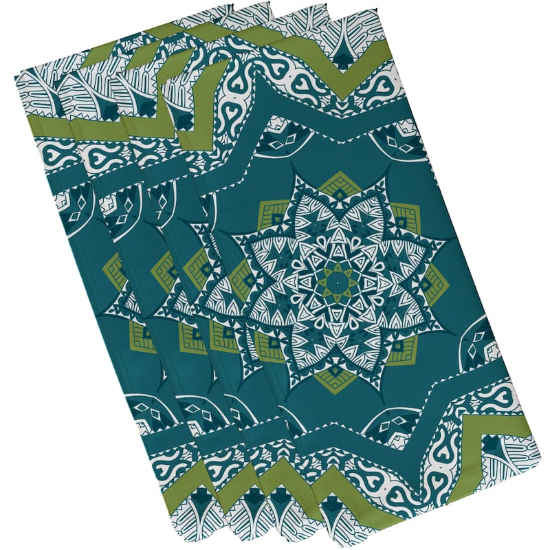 19-inch x 19-inch Shawl Geometric Print Napkin - Green