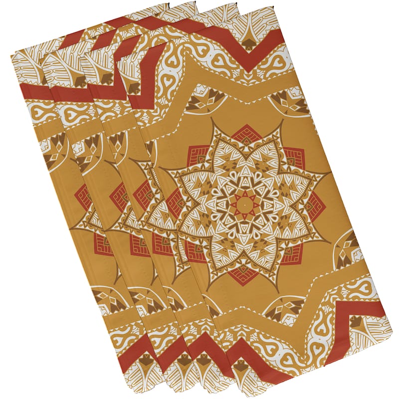 19-inch x 19-inch Shawl Geometric Print Napkin - Yellow