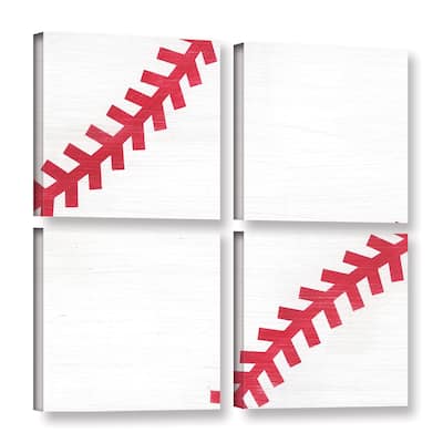 Alli Rogosich's 'Baseball' 4 Piece Gallery Wrapped Canvas Square Set