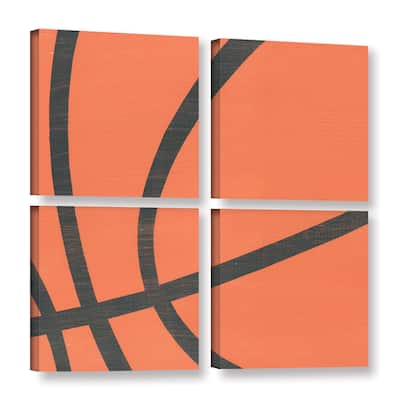 Alli Rogosich's 'BasketBall' 4 Piece Gallery Wrapped Canvas Square Set