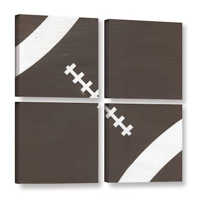 Alli Rogosich's 'Football' 4 Piece Gallery Wrapped Canvas Square Set