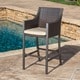 Riga Outdoor 3-piece Wicker Bistro Bar Set with Cushion by Christopher Knight Home - Thumbnail 2