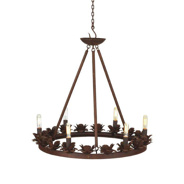 Balanced Rose Chandelier (Hip Vintage Rustic Rose Iron Chandelier) - Chandeliers For Bedrooms by Overstock.com