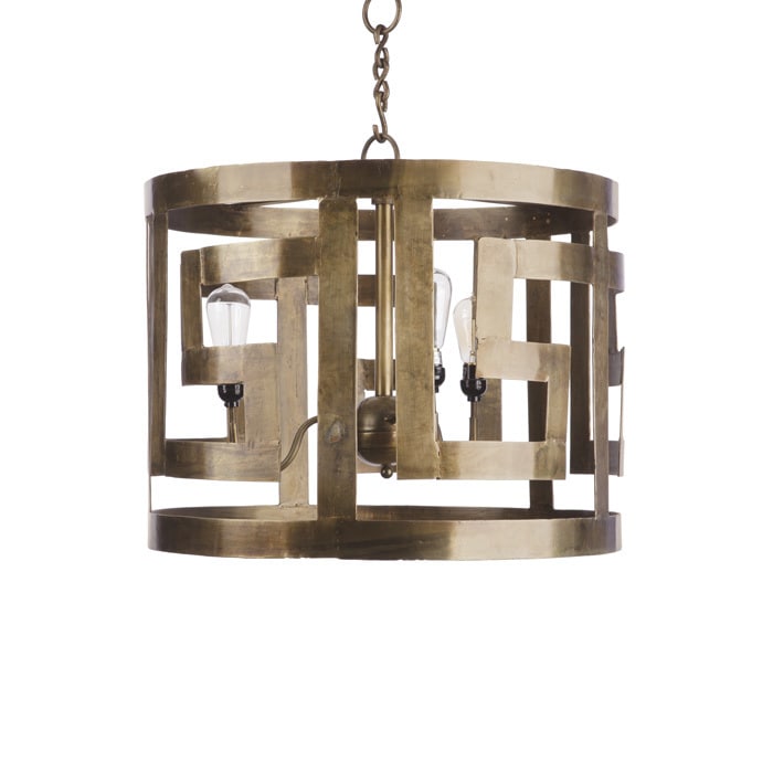 Greek Key Chandelier (Hip Vintage Milos Pendant) - Chandeliers For Bedrooms by Overstock.com