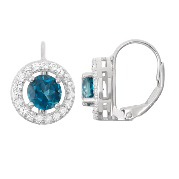 Gioelli Sterling Silver London Blue Topaz Leverback Earrings Gioelli Sterling Silver London Blue Topaz Leverback Earrings