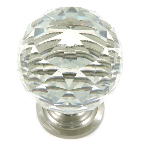 Clear Crystal and Satin Nickel Knob (Pack of 5) Overstock