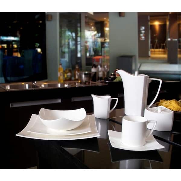 Red Vanilla Extreme White 20 Piece Dinner Set Overstock 11594285