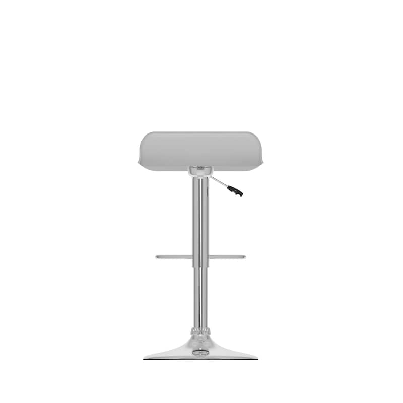 Low Back Adjustable PU Bar Stool (Set of 2)