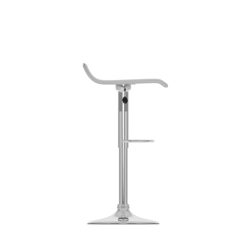 Low Back Adjustable PU Bar Stool (Set of 2)