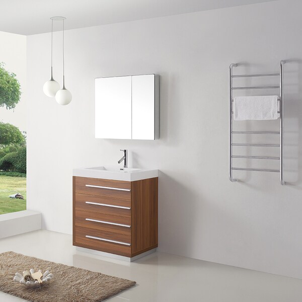 Virtu USA Bailey 30inch Single Bathroom Vanity Set with Faucet Free