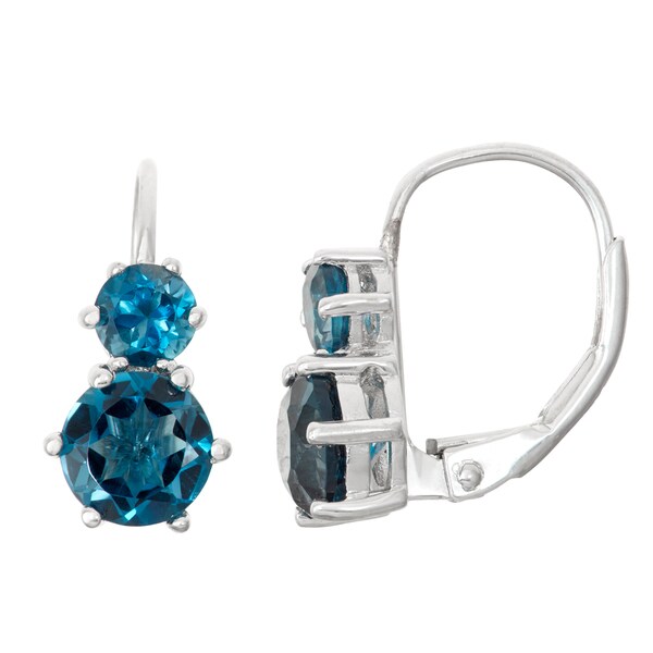 Gioelli Sterling Silver London Blue Topaz Leverback Earrings Free Gioelli Sterling Silver London Blue Topaz Leverback Earrings