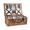 Picnic Time Newbury Navy Blue and Maroon Plaid Picnic Basket