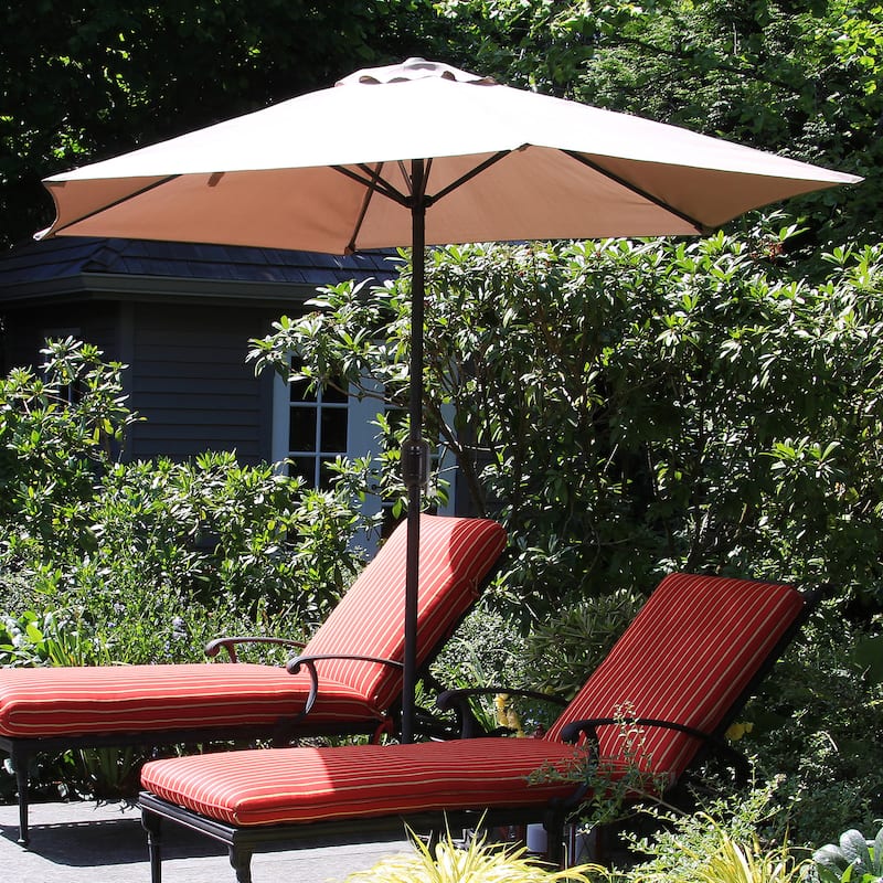 Pure Garden 9-foot Aluminum Patio Umbrella with Auto Crank - Tan