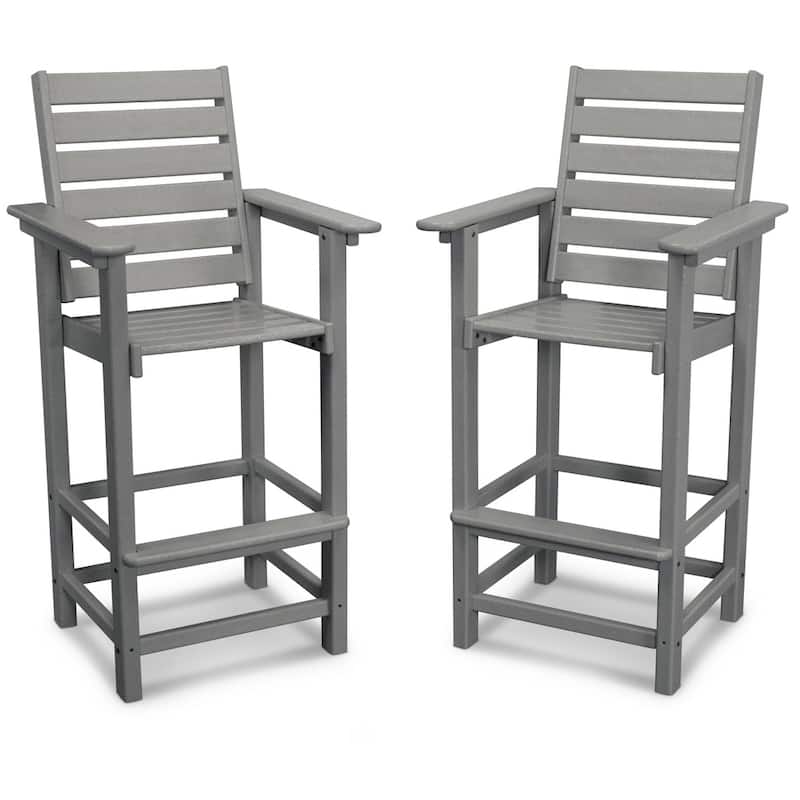 POLYWOOD Captain 2-piece Outdoor Bar Chair Set