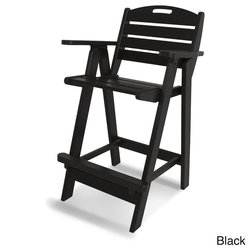 POLYWOOD Outdoor Nautical Bar Chair - Black