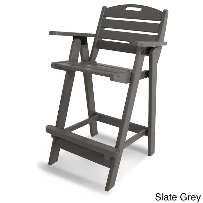 POLYWOOD Outdoor Nautical Bar Chair - Slate Grey