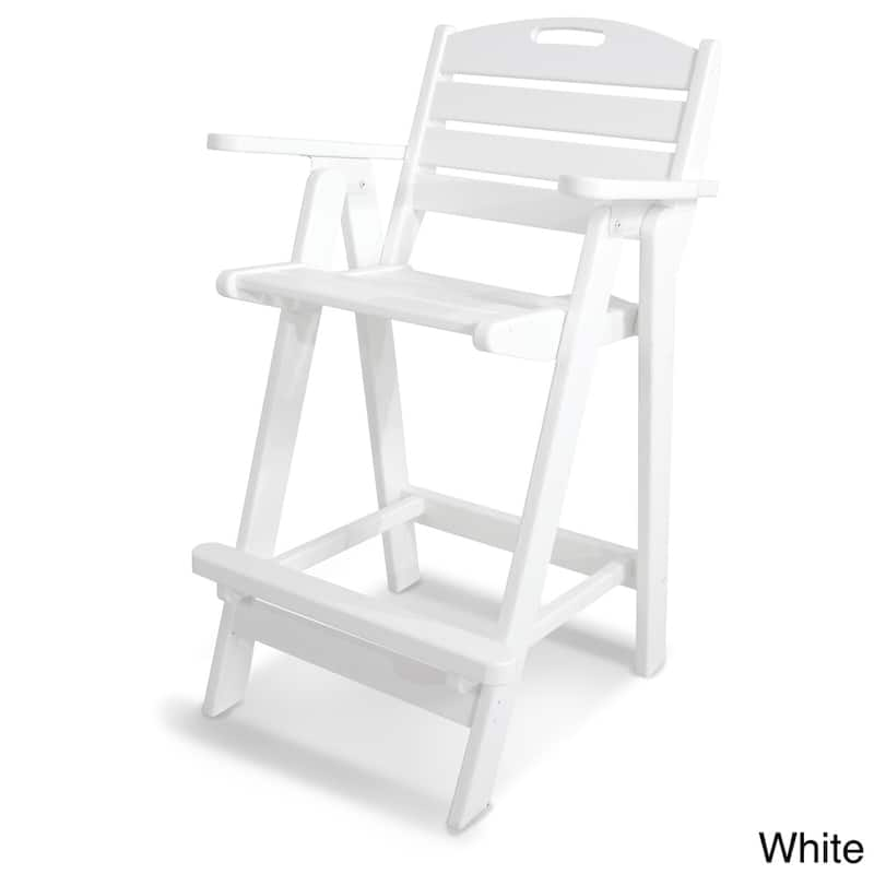 POLYWOOD Outdoor Nautical Bar Chair - White